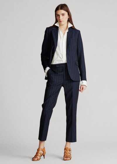 Women's Polo Ralph Lauren Pinstripe Wool Pants | 361924IWL